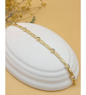 Işıltılı Çelik Çubuk Gold Bileklik