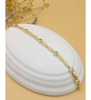 Işıltılı Çelik Çubuk Gold Bileklik