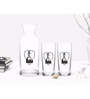 BK Home Renkli Baskılı Godfather Baba Tasarımlı İkili Rakı Bardağı ve Karaf Hediye Seti-15 (Model 1)