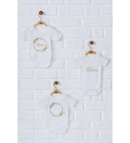 Pia Baby Premium %100 Pamuk İsme Özel Organik Baskılı Üçlü Set Çıtçıtlı Bebek Body Zıbın Modelleri 5049-18 (Ekru)
