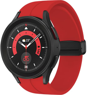 Galaxy Watch için 7/6/5/4/FE Serisi (40mm/44mm) Watch 6/4 Classic (43mm/42mm) Watch 5 Pro 45mm İçin Katlanabilir Manyetik Tokalı 20mm Kavisli Spor Silikon Kordon (Koyu Yeşil)