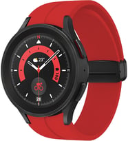 Galaxy Watch için 7/6/5/4/FE Serisi (40mm/44mm) Watch 6/4 Classic (43mm/42mm) Watch 5 Pro 45mm İçin Katlanabilir Manyetik Tokalı 20mm Kavisli Spor Silikon Kordon (Koyu Yeşil)
