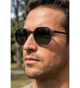 SUNSTOP Polarize Mat Siyah Unisex Güneş Gözlüğü 1363 C0101M - TR90 Esnek Dayanıklı Çerçeve