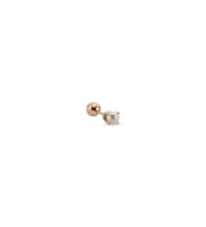 Tragus Doğal İnci Çift Taraflı Tek Piercing (Rose)