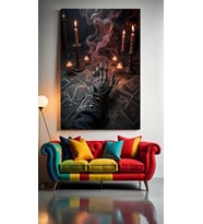 FALCI ELİ Ev Duvar Salon Güzellik Salonu Ofis Dükkan Dekarasyon Kanvas Tablo (Çok Renkli)