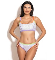 Badelina Kadın Dijital Desenli Askılı Bikini Takımı 3279 (Beyaz)