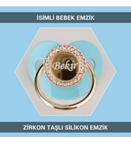 İsimli Zirkon Taşlı Silikon Bebek Emzik ZTSE114