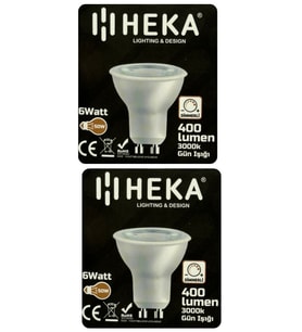 (2 Adet) Heka 6W (50W) 3000K (Sarı Işık) GU10 Duylu Dim Edilebilir Led Spot Ampul