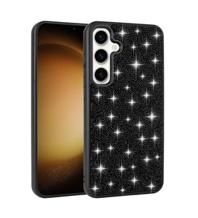 Samsung Galaxy S25 Plus Kılıf Parlak Taşlı Tasarım Pırlanta Kapak (Siyah)
