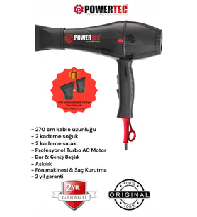 POWERTEC TR-701 Profesyonel Fön Makinesi Performance 2500