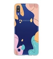 Samsung Galaxy M10 Kapak Karışık Renkler Tasarımlı Şeffaf Silikon Kılıf