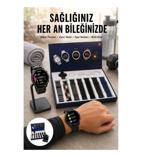Mey İthalat® Yeni Nesil Akıllı Saat 2024 Model Uyku ve Sağlık Takibi Bluetooth Bağlantılı Yeni Nesil