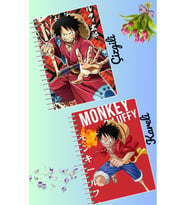 Monkey d luffy defter seti 2 adet A4 boyutu 21*30 çizgili + kareli 60 syf