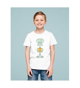 Süngerbob Squidward Baskılı Unisex Çizgi Film Çocuk Tişört (1-12 Yaş)