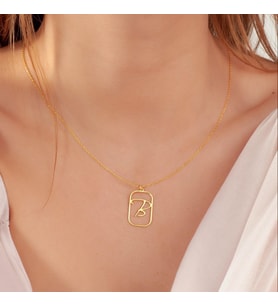 Kişiye Özel 925 Ayar Gümüş Tasarım Harf Kolye (Gold)