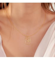 Kişiye Özel 925 Ayar Gümüş Tasarım Harf Kolye (Gold)