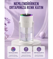 Sessiz Hava Nemlendirici Renkli Gece Işıklı Otomatik Kapanma Özellikli Nemlendirme Cihazı