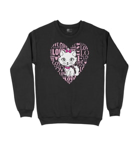 Tatlı Kedicik Siyah Sweatshirt