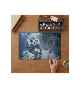 Karlı Ormanda Baykuş Tasarımı 240 parça Ahşap Puzzle Ahşap Kutuda MP05156