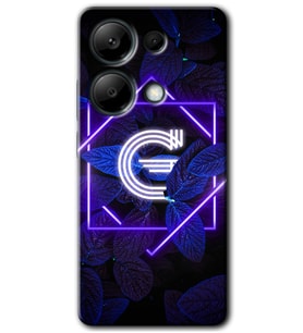 Redmi Note 13 Pro 4G Kılıf HD Desen Baskılı Kılıf - Dark Neon Yaprak G Harfi