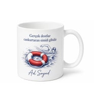 Cankurtaran Simidi Yüzme Çizimli Zor Zamanlarda Hızır Dost Kupa Bardak Hediye