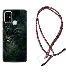 Casper E30 F20 X20 Kılıf Boyun Asklı Rasta Silikon Flowers Cat 1345