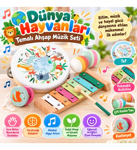 Dünya Hayvanları Temalı Ahşap Müzik Seti