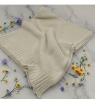 Kişiye Özel Triko Bebek Battaniyesi - %100 Pamuk, Yumuşak, Hediye ve Baby Shower İçin İdeal (Bej)