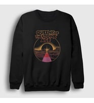 Presmono Unisex Siyah Warp Planet Queens Of The Stone Age Sweatshirt 450517tt