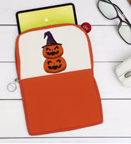 BK Gift Pumpkin Tasarımlı Taşınabilir Koruyucu Tablet Kılıfı & Organizer Çanta - Turuncu-1