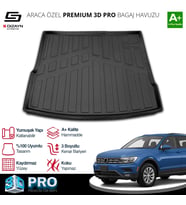 S-Dizayn VW Tiguan 3D Pro Bagaj Havuzu 2016-2023 A+ Kalite