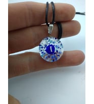 CAM HARF KOLYE – HANDMADE EL YAPIMI MURANO– (I) HARFİ MODELİ