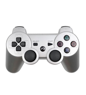 Cosmostech P3 Doubleshock PS3 Playstation 3 için Uyumlu Kablosuz Titreşimli Oyun Kolu Gamepad Joystick Controller Gümüş