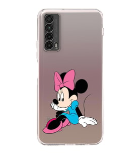 Huawei P Smart 2019  Kamera korumalı Kapak Minnie Mouse Tasarımlı  Şeffaf Kılıf