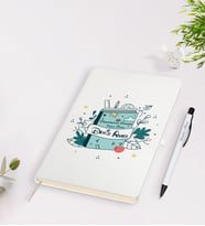 BK Gift Kişiye Özel Öğretmenler Günü Tasarımlı Beyaz Defter Kalem Seti - 1