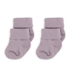 Novibaby 2'li Bambu Bebek Çorap I Purple I 0-6 ay I Lila Yenidoğan Bebek Çorabı (Karışık)
