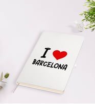 BK Gift I Love Barcelona Tasarımlı Beyaz Defter - Model 1