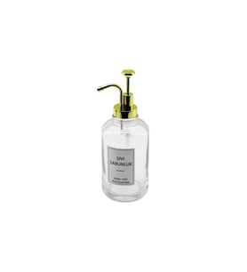 BRK YUVARLAK CAM ŞİŞE - ŞEFFAFSIVI SABUNLUK 500ML POMPA - MUSLUK AYRIK MODE