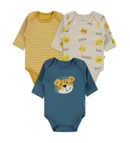 Civil Baby Aslan Empirmeli 3 Lü 0-36 Ay Çıtçıtlı Badi - Hardal