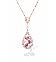 Rubalit Turmalin Rose Gold Histryum Kadın Gümüş Kolye