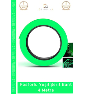 #FosforluBant Işıldayan Photoluminescent Acil Çıkış Emniyet Ev Bahçe 4 Metre Fosforlu Yeşil Şerit Ba