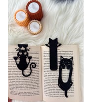 ToDekora Kedi Figürlü 3’lü Kitap Ayracı – Şık Siyah Set, Okur/Öğrenci/Öğretmen Hediyesi (Düz Siyah)