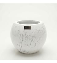LUNAPOT Nova Mermer Desenli El Yapımı Fiberglas Küre Saksı Small 30 Litre Marin Kompozit Gizli Drenajlı