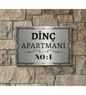 Kişiye Özel Metal Kapı Levhası – Apartman Kapı Tabelası 20x30 cm – İsimli Bina Kapı Levhası
