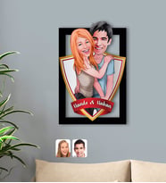 BK Gift Kişiye Özel İsimli Sevgililer Karikatürlü 3D Ahşap Tablo-85