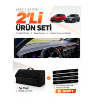 RENAULT AUSTRAL (2023-2026) Uyumlu Torpido Örtüsü + Tay Tüyü Bagaj Çantası + Sticker Seti - Siyah