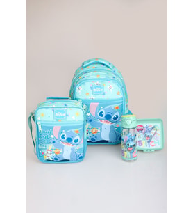 "DEKOMUS CEP DEFTERİ HEDİYELİ" LİSANSLI STITCH "GALAXY POP KOLEKSİYONU" OKUL ÇANTASI,TERMOSLU BESLENME ÇANTASI,500 ML MATARA VE BESLENME KABI SETİ
