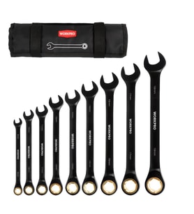 WORKPRO WP202602 8-19mm 9 Parça CR-V Profesyonel Cırcır Kombine Anahtar Takımı + Bez Taşıma Kılıfı