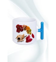Romantik Sonbahar Baskılı T Saplı Kupa Bardak Porselen Çay Kahve Fincanı