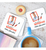 Kişiye Özel Hemşireye Özel Hediyelik Bardak Altlığı 4'lü Set